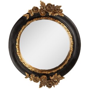 Clayre & Eef 62S340S Spiegel 14x2x16 cm Zwart-Goud