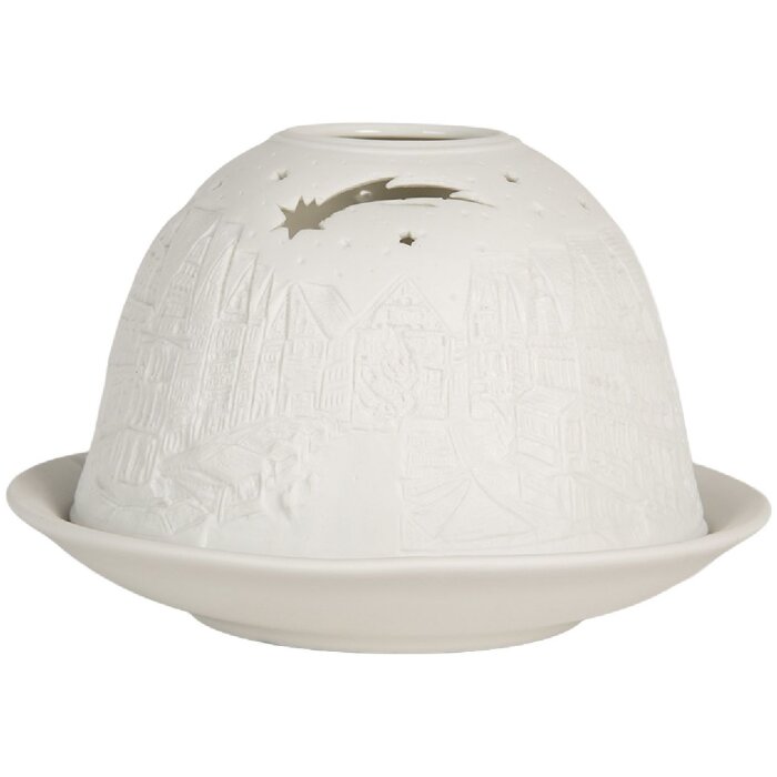 Clayre & Eef 6CE2208 Kandelaar Wit Ø 12x8 cm