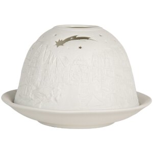 Clayre & Eef 6CE2208 Kandelaar Wit Ø 12x8 cm