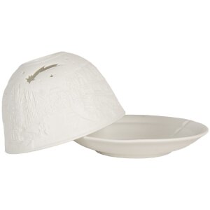 Clayre & Eef 6CE2208 Kandelaar Wit Ø 12x8 cm