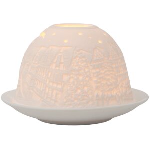 Clayre & Eef 6CE2208 Kandelaar Wit Ø 12x8 cm