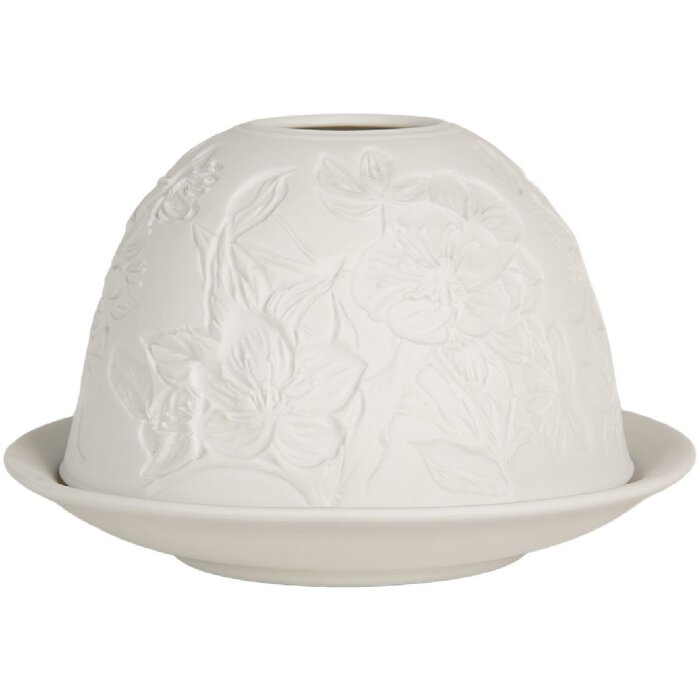 Clayre & Eef 6CE2209 Kandelaar Wit Ø 12x8 cm