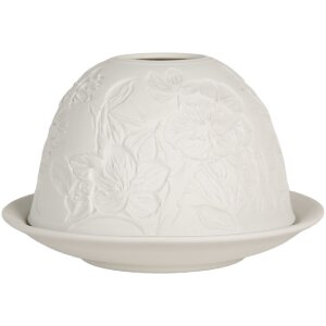 Clayre & Eef 6CE2209 Kandelaar Wit Ø 12x8 cm