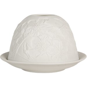 Clayre & Eef 6CE2209 Kandelaar Wit Ø 12x8 cm