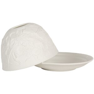 Clayre & Eef 6CE2209 Kandelaar Wit Ø 12x8 cm