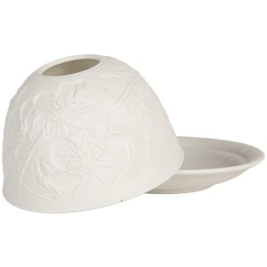Clayre & Eef 6CE2209 Kandelaar Wit Ø 12x8 cm