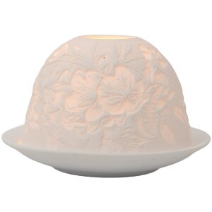 Clayre & Eef 6CE2209 Kandelaar Wit Ø 12x8 cm