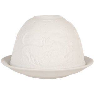 Clayre & Eef 6CE2210 Kandelaar Wit Ø 12x8 cm