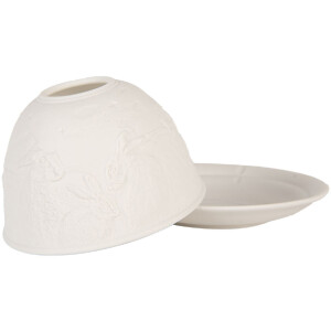 Clayre & Eef 6CE2210 Kandelaar Wit Ø 12x8 cm