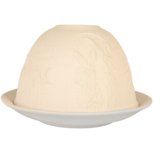 Clayre & Eef 6CE2210 Kandelaar Wit Ø 12x8 cm