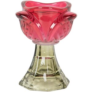 Clayre & Eef 6GL5342P Kandelaar Ø 7x10 cm Roze-Groen