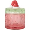 Clayre & Eef 6GL5343 Voorraadvat met Deksel Rood Groen Ø 9x12 cm