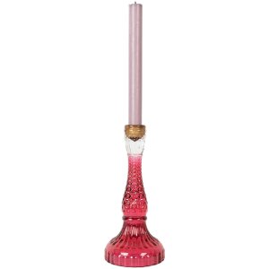 Clayre & Eef 6GL5344 Kandelaar Ø 10x22 cm roze