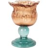 Clayre & Eef 6GL5348 Kandelaar Ø 10x14 cm Oranje en Groen