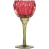 Clayre & Eef 6GL5349 Kandelaar Ø 8x18 cm Roze en Groen