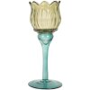 Clayre & Eef 6GL5350 Kandelaar Ø 7x19 cm Groen Blauw