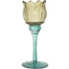 Clayre & Eef 6GL5350 Kandelaar Ø 7x19 cm Groen Blauw