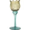 Clayre & Eef 6GL5350 Kandelaar Ø 7x19 cm Groen Blauw