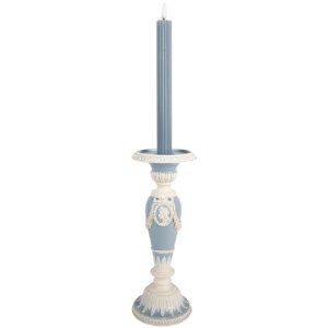 Clayre & Eef 6PR5801 Kandelaar Ø 10x27 cm Wit en Blau