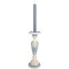 Clayre & Eef 6PR5801 Kandelaar Ø 10x27 cm Wit en Blau