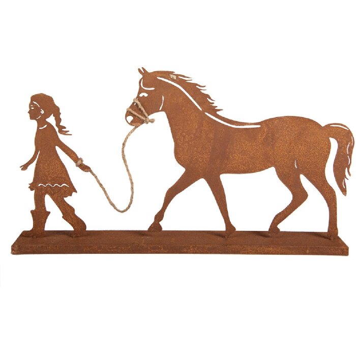 Clayre & Eef 6Y5929 Decoratie Kind met Paard 42x7x22 cm