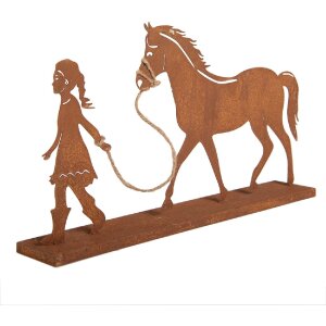 Clayre & Eef 6Y5929 Decoratie Kind met Paard 42x7x22 cm