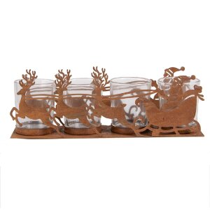 Clayre & Eef 6Y5937 Kandelaar Kerstslee 25x8x8 cm
