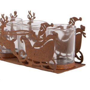 Clayre & Eef 6Y5937 Kandelaar Kerstslee 25x8x8 cm