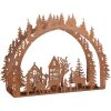 Clayre & Eef 6Y5939 Kandelaar Kerstscène 32x9x23 cm Bruin