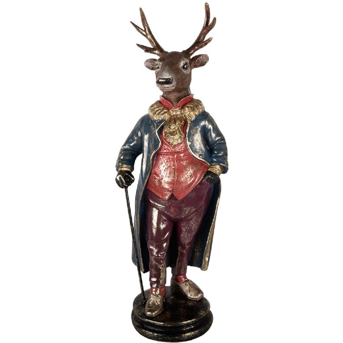 Clayre & Eef 5PR0174 Decoratie Rendier 25x18x66 cm Bruin Rood