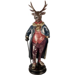 Clayre & Eef 5PR0174 Decoratie Rendier 25x18x66 cm Bruin Rood