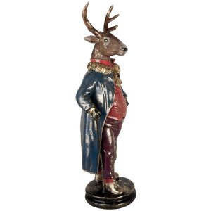 Clayre & Eef 5PR0174 Decoratie Rendier 25x18x66 cm Bruin Rood