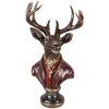 Clayre & Eef Decoratie Buste Rendier 30x22x57 cm Bruin Rood