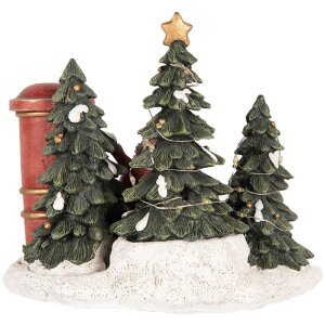 Clayre & Eef 6PR5373 Decoratie Kind bij de brievenbus LED 16x12x14 cm