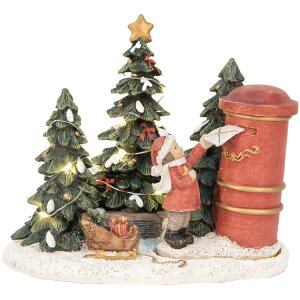 Clayre & Eef 6PR5373 Decoratie Kind bij de brievenbus LED 16x12x14 cm