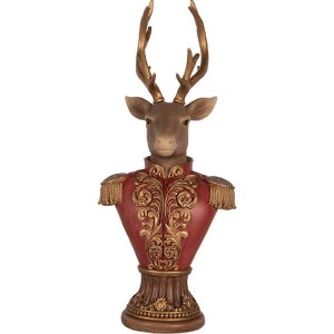 Clayre & Eef 6PR5394 Decoratie Buste Hert 16x14x36 cm
