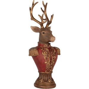 Clayre & Eef 6PR5394 Decoratie Buste Hert 16x14x36 cm