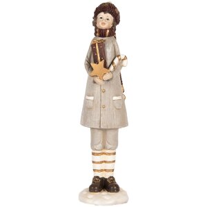 Clayre & Eef 6PR5395 Kind Decoratie 8x8x30 cm Grijs...