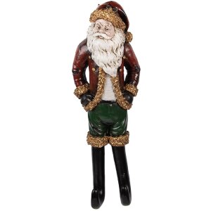 Clayre & Eef 6PR5588 Wanddecoratie Kerstman 13x7x39...