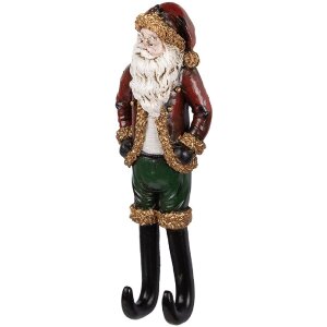 Clayre & Eef 6PR5588 Wanddecoratie Kerstman 13x7x39...