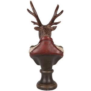 Clayre & Eef 6PR5593 Decoratie Buste Rendier 12x10x27 cm Bruin Rood