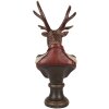 Clayre & Eef 6PR5593 Decoratie Buste Rendier 12x10x27 cm Bruin Rood