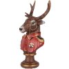 Clayre & Eef 6PR5594 Decoratie Buste Rendier 10x8x19 cm Bruin en Rood