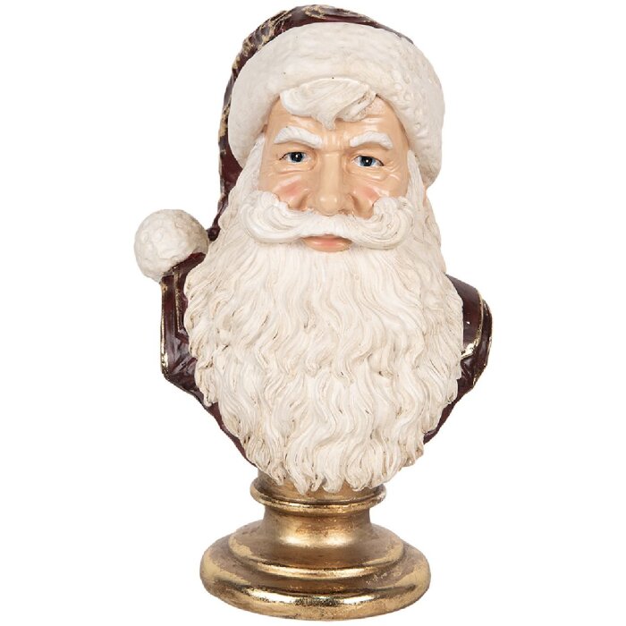Clayre & Eef 6PR5684 Decoratie Buste Kerstman 17x15x27 cm
