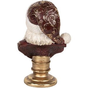 Clayre & Eef 6PR5684 Decoratie Buste Kerstman 17x15x27 cm