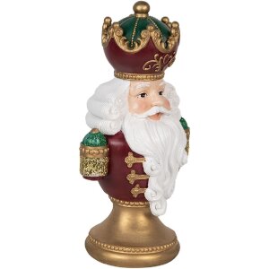 Clayre & Eef 6PR5694 Decoratieve Kerstman Buste met LED 15x10x26 cm