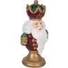 Clayre & Eef 6PR5694 Decoratieve Kerstman Buste met LED 15x10x26 cm
