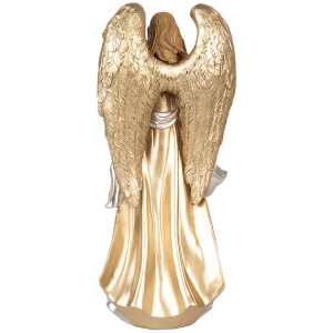 Clayre & Eef 6PR5697 Decoratie Engel 16x13x35 cm Goud Zilverkleur