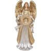 Clayre & Eef 6PR5697 Decoratie Engel 16x13x35 cm Goud Zilverkleur