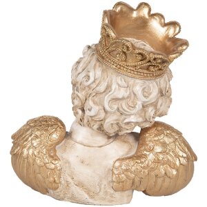 Clayre & Eef 6PR5698 Decoratie Engel 21x12x22 cm Beige-Goud